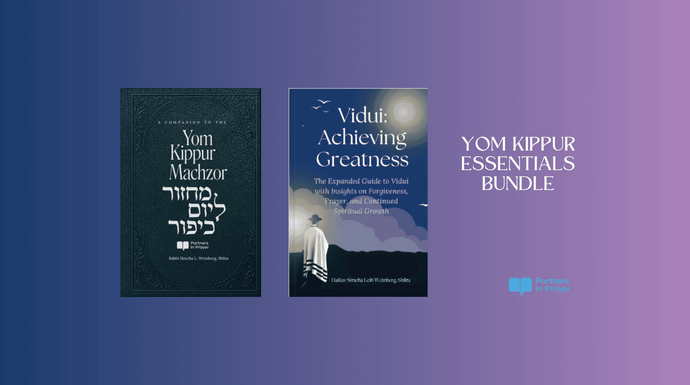 Yom Kippur Essentials Bundle: Companion to the Machzor & Vidui: Achieving Greatness – The Complete Guide to Vidui - Partners in Prayer